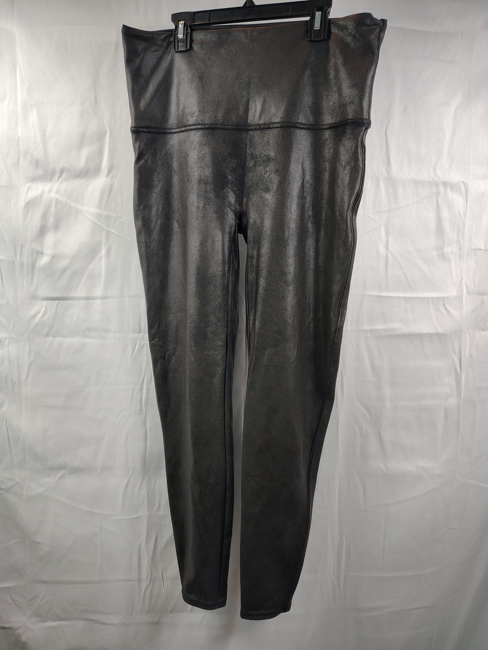 SPANX Faux Leather Leggings Womens 2XT Black High Rise Shaping Stretch Pants